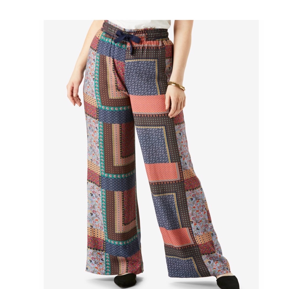 Romans Multi Patchwork Wide Leg Pants 20W & 22W